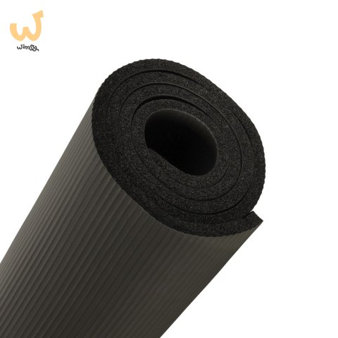 Mata fitness do ćwiczeń jogi gruba 185x83x1,5 cm czarna Mata fitness do ćwiczeń jogi gruba 185x83x1,5 cm czarna