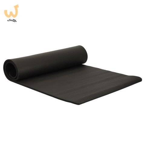 Mata fitness do ćwiczeń jogi gruba 185x83x1,5 cm czarna Mata fitness do ćwiczeń jogi gruba 185x83x1,5 cm czarna