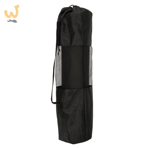 Mata fitness do ćwiczeń jogi gruba 185x83x1,5 cm czarna Mata fitness do ćwiczeń jogi gruba 185x83x1,5 cm czarna