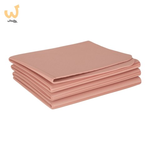 Mata fitness do ćwiczeń jogi składana 179x61x0,4 cm różowa Mata fitness do ćwiczeń jogi składana 179x61x0,4 cm różowa