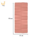 Mata fitness do ćwiczeń jogi składana 179x61x0,4 cm różowa