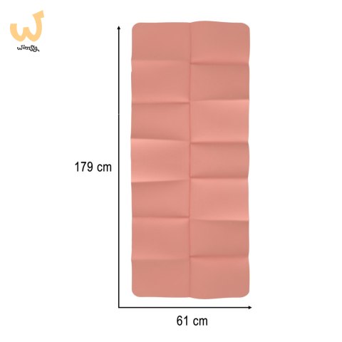 Mata fitness do ćwiczeń jogi składana 179x61x0,4 cm różowa Mata fitness do ćwiczeń jogi składana 179x61x0,4 cm różowa