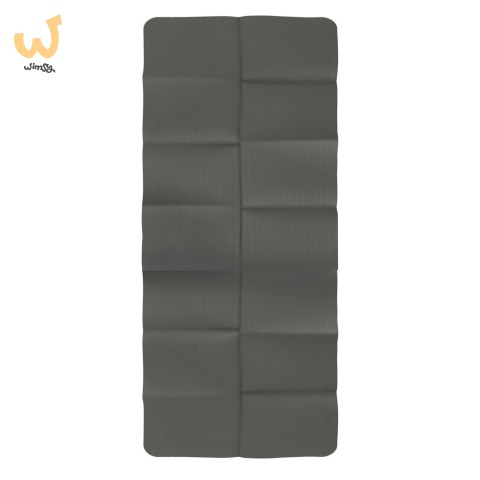 Mata fitness do ćwiczeń jogi składana 179x61x0,4 cm szara Mata fitness do ćwiczeń jogi składana 179x61x0,4 cm szara
