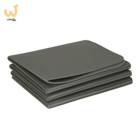 Mata fitness do ćwiczeń jogi składana 179x61x0,4 cm szara Mata fitness do ćwiczeń jogi składana 179x61x0,4 cm szara
