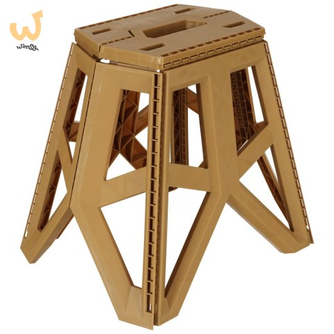 Taboret składany krzesełko turystyczne kempingowe przenośne 40 cm beżowy Taboret składany krzesełko turystyczne kempingowe przenośne 40 cm beżowy