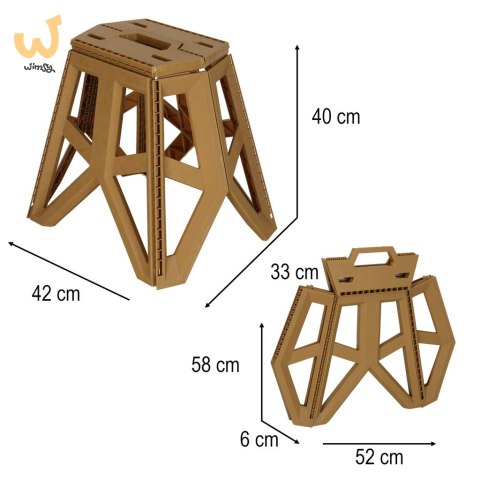 Taboret składany krzesełko turystyczne kempingowe przenośne 40 cm beżowy Taboret składany krzesełko turystyczne kempingowe przenośne 40 cm beżowy