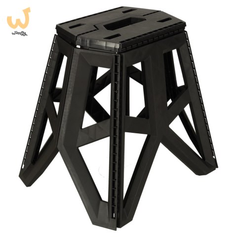 Taboret składany krzesełko turystyczne kempingowe przenośne 40 cm czarny Taboret składany krzesełko turystyczne kempingowe przenośne 40 cm czarny
