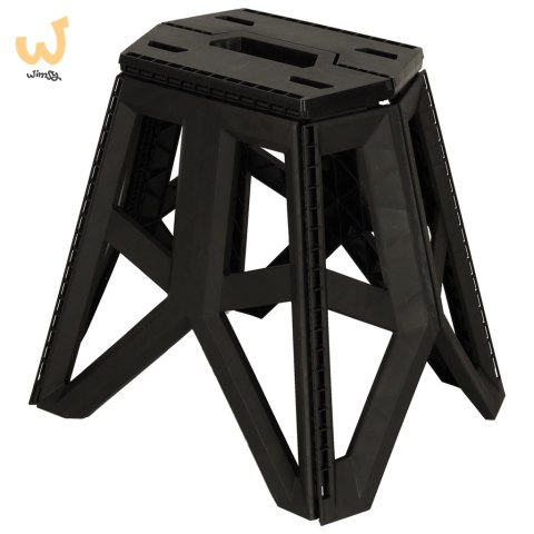 Taboret składany krzesełko turystyczne kempingowe przenośne 40 cm czarny Taboret składany krzesełko turystyczne kempingowe przenośne 40 cm czarny