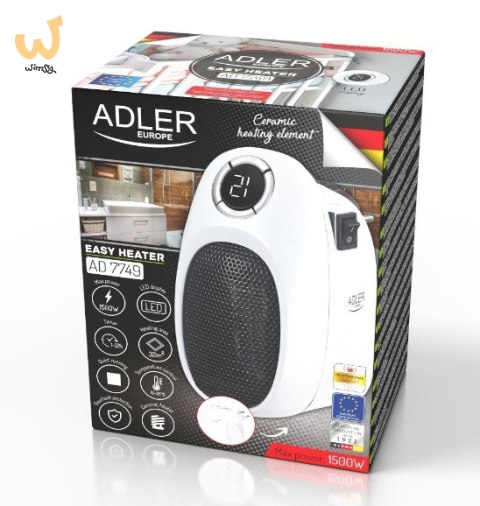 Termowentylator Adler AD 7749 Termowentylator Easy heater grzejnik elektryczny farelka 1500W Termowentylator Adler AD 7749 Termowentylator Easy heater grzejnik elektryczny farelka 1500W