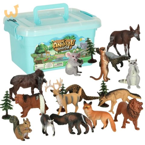 Figurki zwierzęta zoo zestaw do zabawy 19 el. Figurki zwierzęta zoo zestaw do zabawy 19 el.