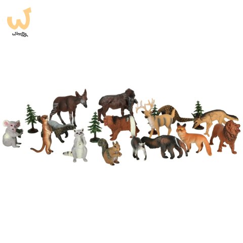 Figurki zwierzęta zoo zestaw do zabawy 19 el. Figurki zwierzęta zoo zestaw do zabawy 19 el.