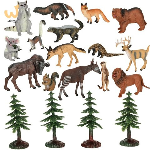 Figurki zwierzęta zoo zestaw do zabawy 19 el. Figurki zwierzęta zoo zestaw do zabawy 19 el.