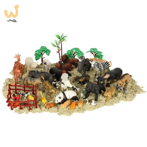 Figurki zwierzęta zoo zestaw do zabawy 59 el. Figurki zwierzęta zoo zestaw do zabawy 59 el.