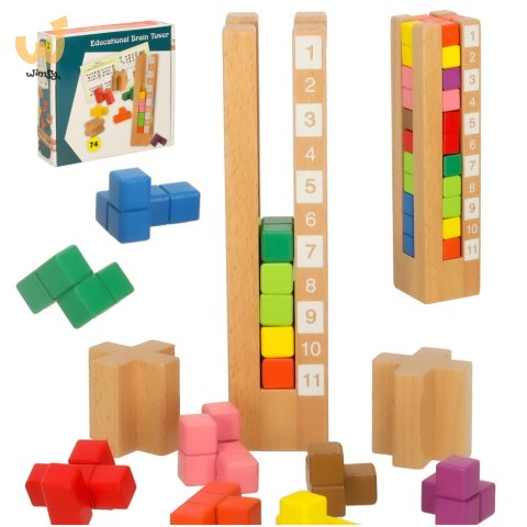 Klocki drewniane edukacyjne układanka Montessori kolorowe Klocki drewniane edukacyjne układanka Montessori kolorowe