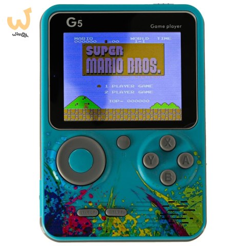 Konsola przenośna do gier mini retro niebieska Konsola przenośna do gier mini retro niebieska