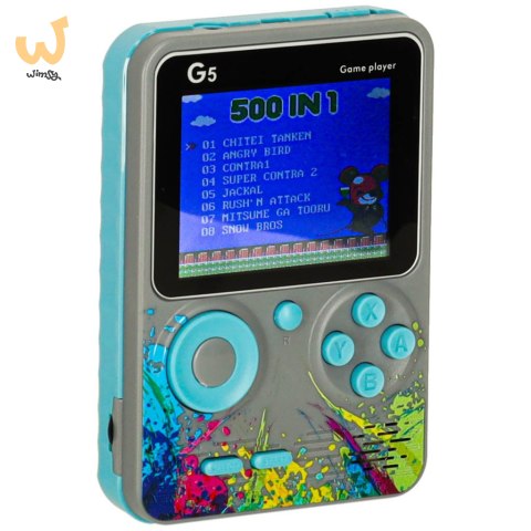 Konsola przenośna do gier mini retro szara Konsola przenośna do gier mini retro szara