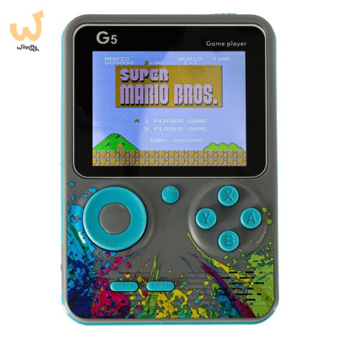 Konsola przenośna do gier mini retro szara Konsola przenośna do gier mini retro szara