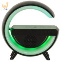 Lampka RGB ładowarka indukcyjna radio czarna