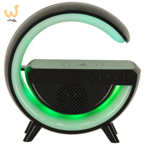 Lampka RGB ładowarka indukcyjna radio czarna Lampka RGB ładowarka indukcyjna radio czarna