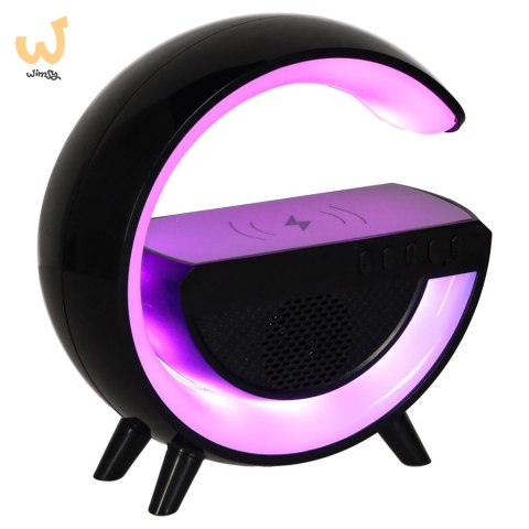 Lampka RGB ładowarka indukcyjna radio czarna Lampka RGB ładowarka indukcyjna radio czarna
