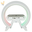 Lampka RGB z ładowarką indukcyjną z radiem biała