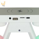 Lampka RGB z ładowarką indukcyjną z radiem biała