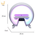 Lampka RGB z ładowarką indukcyjną z radiem biała