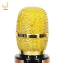 Mikrofon bezprzewodowy do karaoke Bluetooth złoty