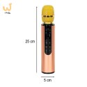 Mikrofon bezprzewodowy do karaoke Bluetooth złoty