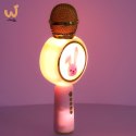 Mikrofon bezprzewodowy do karaoke bluetouch głośnik króliczek różowy