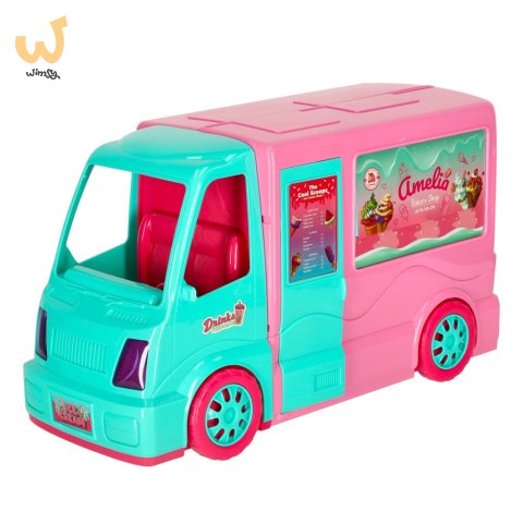 Samochód dla lalek kamper food truck zestaw 21 el. Samochód dla lalek kamper food truck zestaw 21 el.