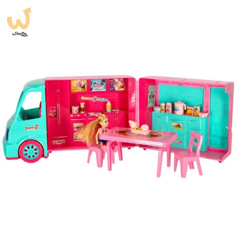 Samochód dla lalek kamper food truck zestaw 21 el. Samochód dla lalek kamper food truck zestaw 21 el.