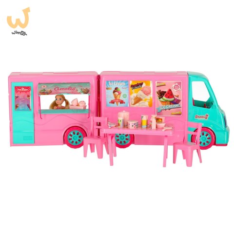 Samochód dla lalek kamper food truck zestaw 21 el. Samochód dla lalek kamper food truck zestaw 21 el.
