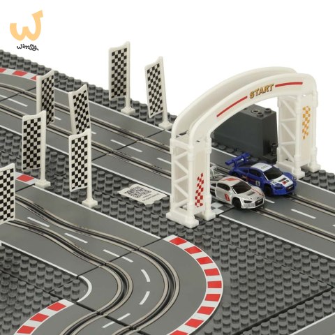 Tor samochodowy wyścigowy policyjny elektryczny + 2 auta klocki konstrukcyjne GD-02 Tor samochodowy wyścigowy policyjny elektryczny + 2 auta klocki konstrukcyjne GD-02