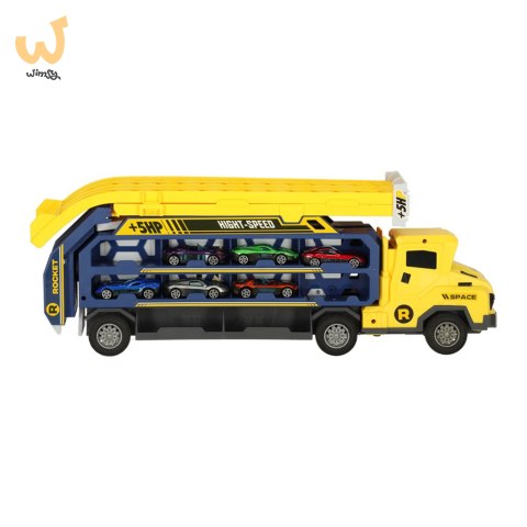 Tor wyścigowy samochodowy laweta transporter 6 el. żółty Tor wyścigowy samochodowy laweta transporter 6 el. żółty