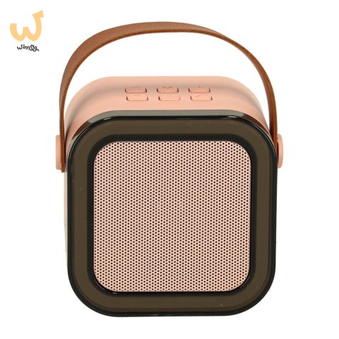 Zestaw do karaoke 2 mikrofony + głośnik przenośny BLUETOOTH USB LED różowy Zestaw do karaoke 2 mikrofony + głośnik przenośny BLUETOOTH USB LED różowy