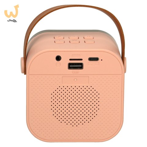 Zestaw do karaoke 2 mikrofony + głośnik przenośny BLUETOOTH USB LED różowy Zestaw do karaoke 2 mikrofony + głośnik przenośny BLUETOOTH USB LED różowy