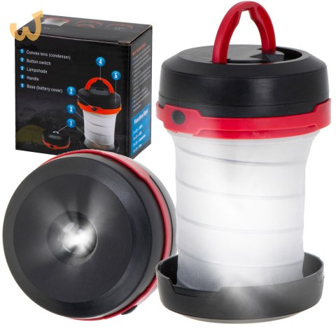 Lampa kempingowa turystyczna biwakowa latarka na baterie 2w1 3tryby LED