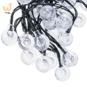 Lampki ogrodowe solarne kulki 7m 50LED zimny biały