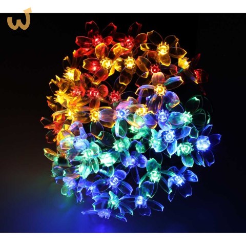 Lampki ogrodowe solarne kwiatki 7m 50LED multikolor Lampki ogrodowe solarne kwiatki 7m 50LED multikolor