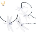 Lampki ogrodowe solarne ważki 6,5m 30LED multikolor