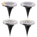 Lampy ogrodowe solarne najazdowe gruntowe 8LED 4szt. zimny biały
