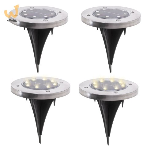 Lampy ogrodowe solarne najazdowe gruntowe 8LED 4szt. zimny biały Lampy ogrodowe solarne najazdowe gruntowe 8LED 4szt. zimny biały