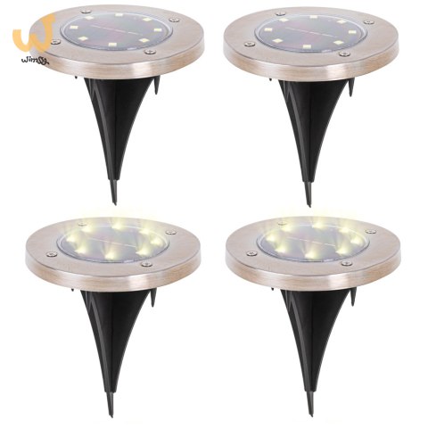 Lampy solarne gruntowe najazdowe ogrodowe 8LED 4szt. ciepły biały Lampy solarne gruntowe najazdowe ogrodowe 8LED 4szt. ciepły biały