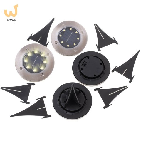 Lampy solarne gruntowe najazdowe ogrodowe 8LED 4szt. ciepły biały Lampy solarne gruntowe najazdowe ogrodowe 8LED 4szt. ciepły biały