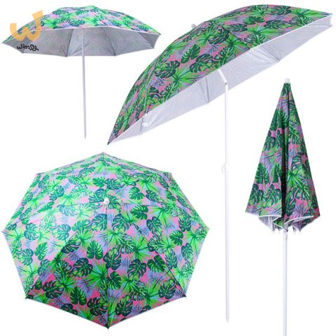 Parasol ogrodowy plażowy regulowany łamany 150cm liście Parasol ogrodowy plażowy regulowany łamany 150cm liście