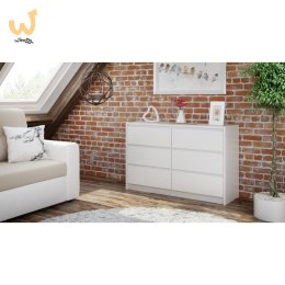 K120 KARO KOMODA 6 SZUFLAD BIAŁY