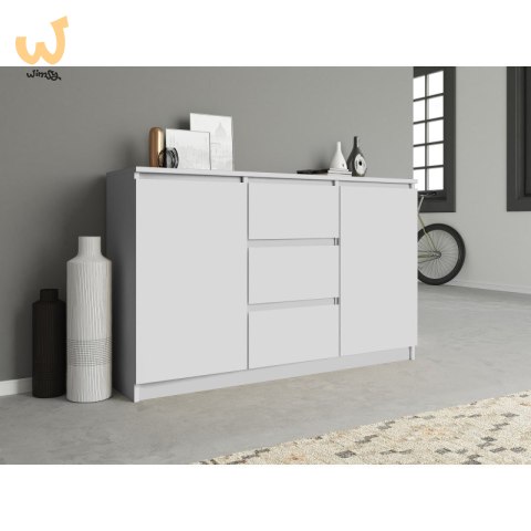 KOMODA 2 DRZWI 3 SZUFLADY BIAŁY KOMODA 2 DRZWI 3 SZUFLADY BIAŁY