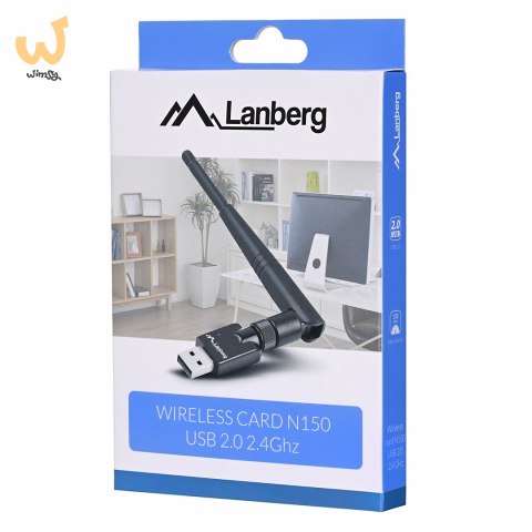 Karta sieciowa Lanberg N150 NC-0150-WE (USB 2.0, Złącze anteny WiFi) Karta sieciowa Lanberg N150 NC-0150-WE (USB 2.0, Złącze anteny WiFi)