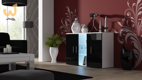 Komoda 120cm SOHO S7 biały/ czarny połysk Komoda 120cm SOHO S7 biały/ czarny połysk